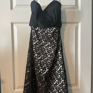 White House Black Market Black and Cream Gown